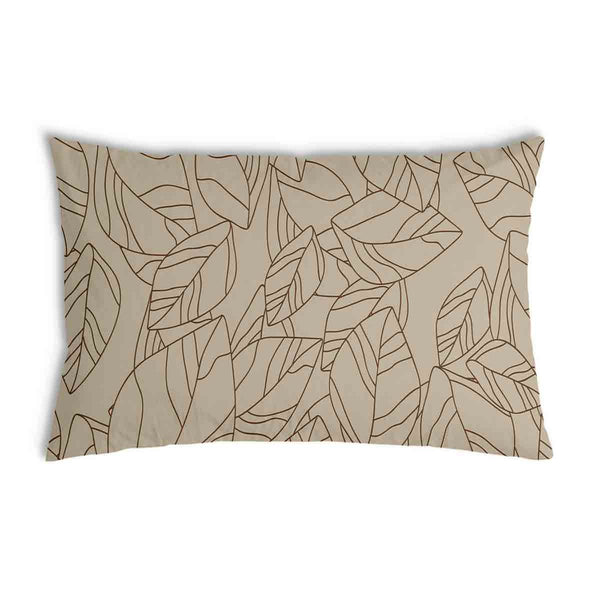 Cuscino per la salute beige con foglia nera