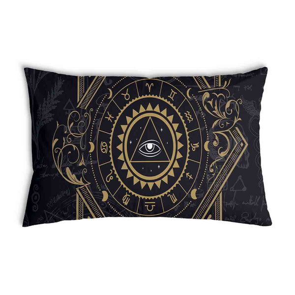 Cuscino salute nero Mandala mistico