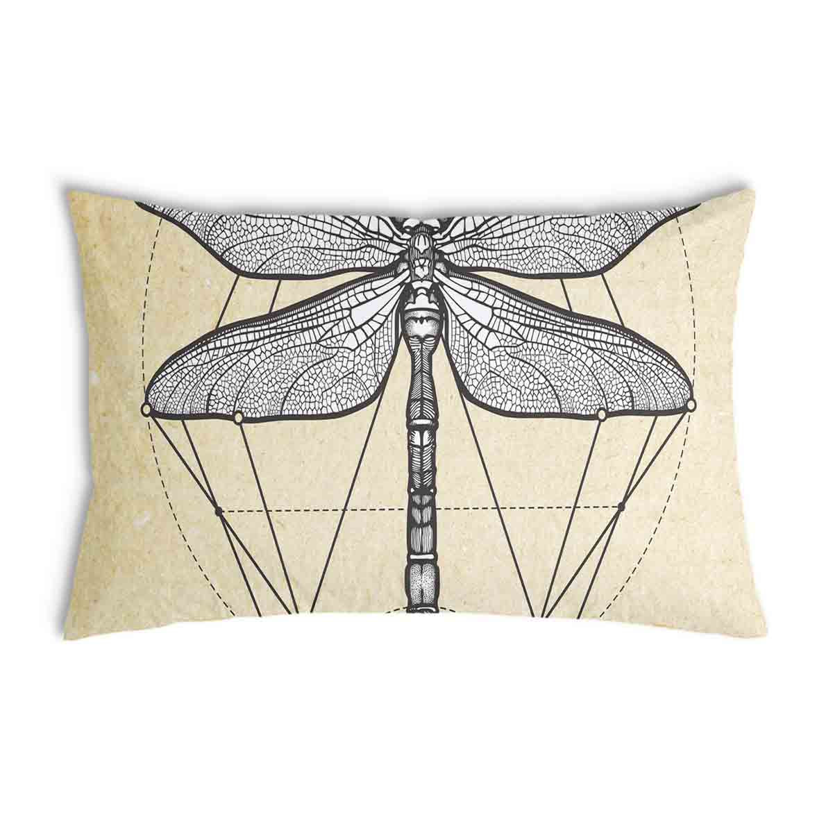 Cuscino salute giallo con libellula