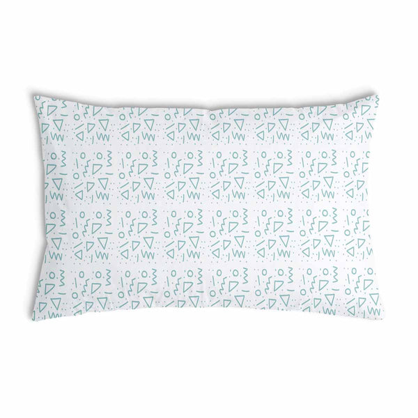 Cuscino sanitario bianco con forme blu