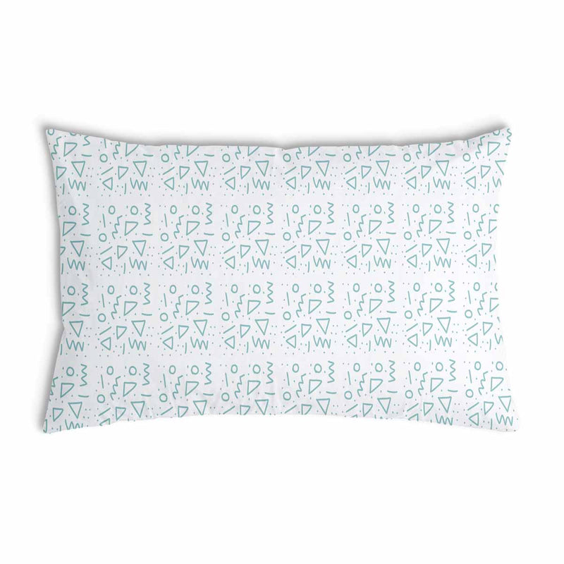 Cuscino sanitario bianco con forme blu