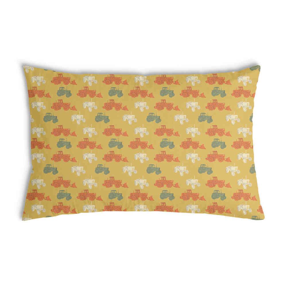 Cuscino salute arancione con trattori