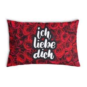Cuscino salutistico con rivestimento in cotone rose "Ti amo"
