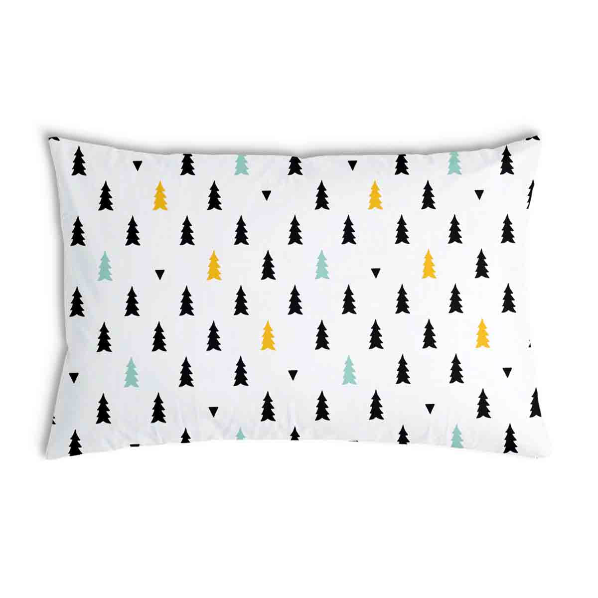 Cuscino salute bianco con piccoli abeti