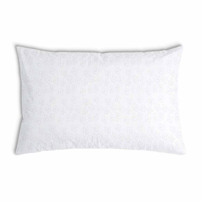 Cuscino sanitario bianco con delicati fiori