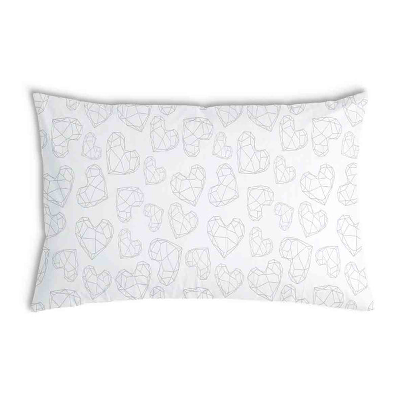 Cuscino salute bianco con cuori geometrici