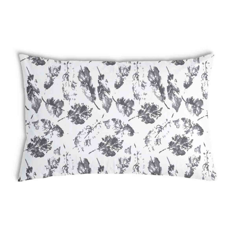 Cuscino sanitario bianco con foglie grigie