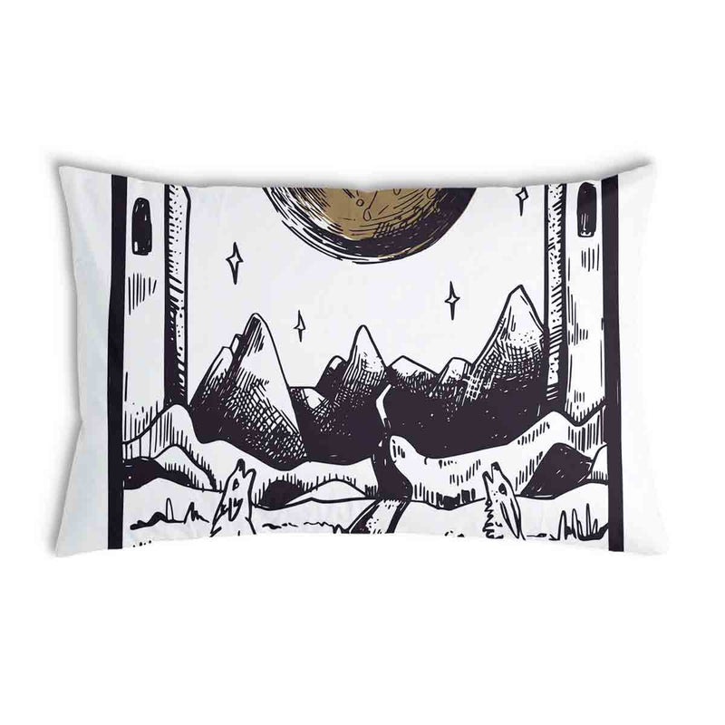 Cuscino salute lupo e luna