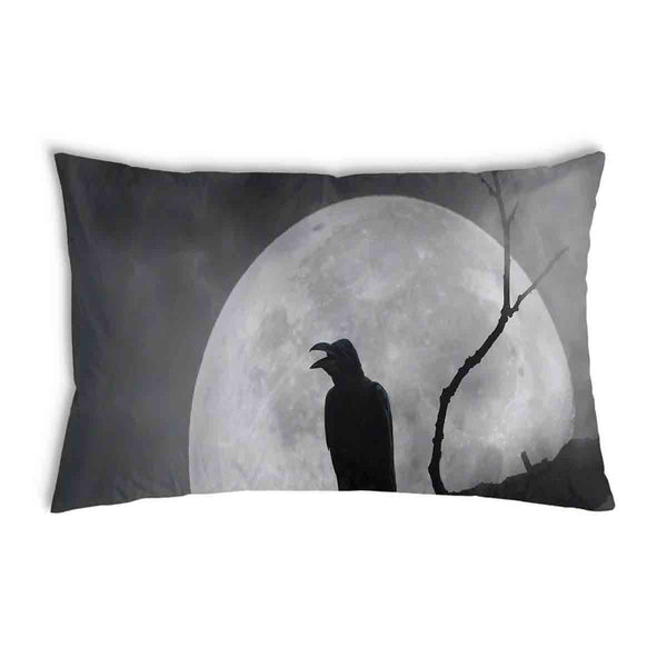 Cuscino salute corvo nella luce della luna
