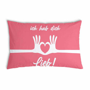 Cuscino salutistico con rivestimento in cotone rosa ti amo