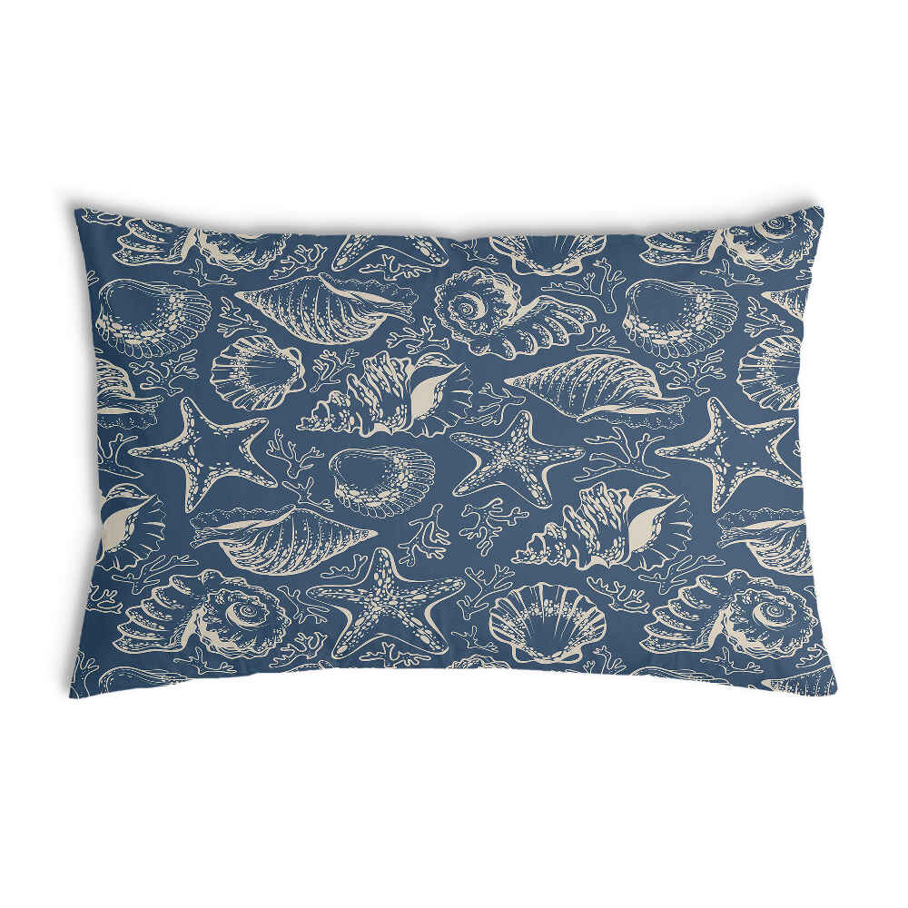 Cuscino sanitario blu con conchiglie