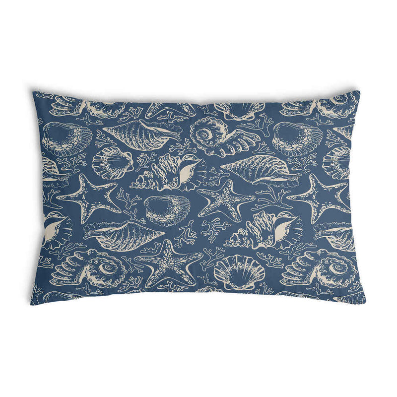 Cuscino sanitario blu con conchiglie