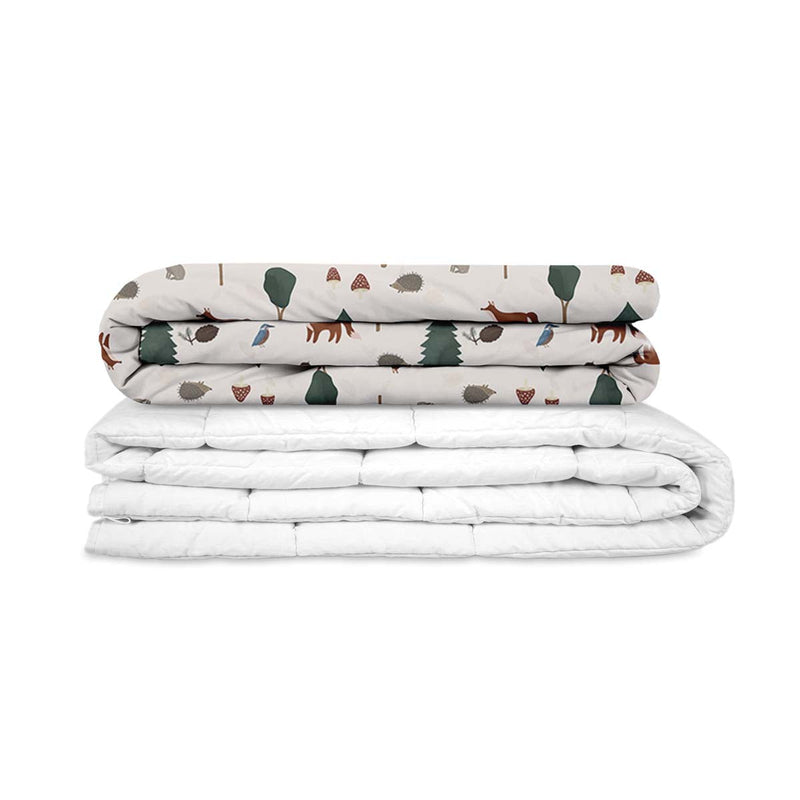 Coperta terapeutica originale - Coperta ponderata con animali della foresta con rivestimento in cotone per bambini