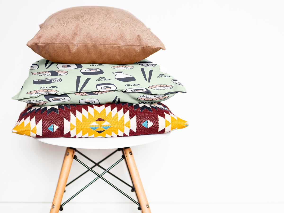 Cuscino per la salute verde chiaro con sushi