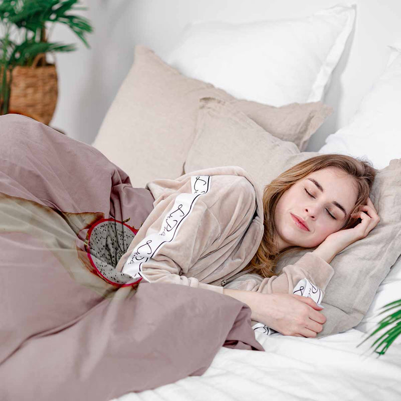 Set di biancheria da letto con coperta terapeutica rosa con frutto del drago