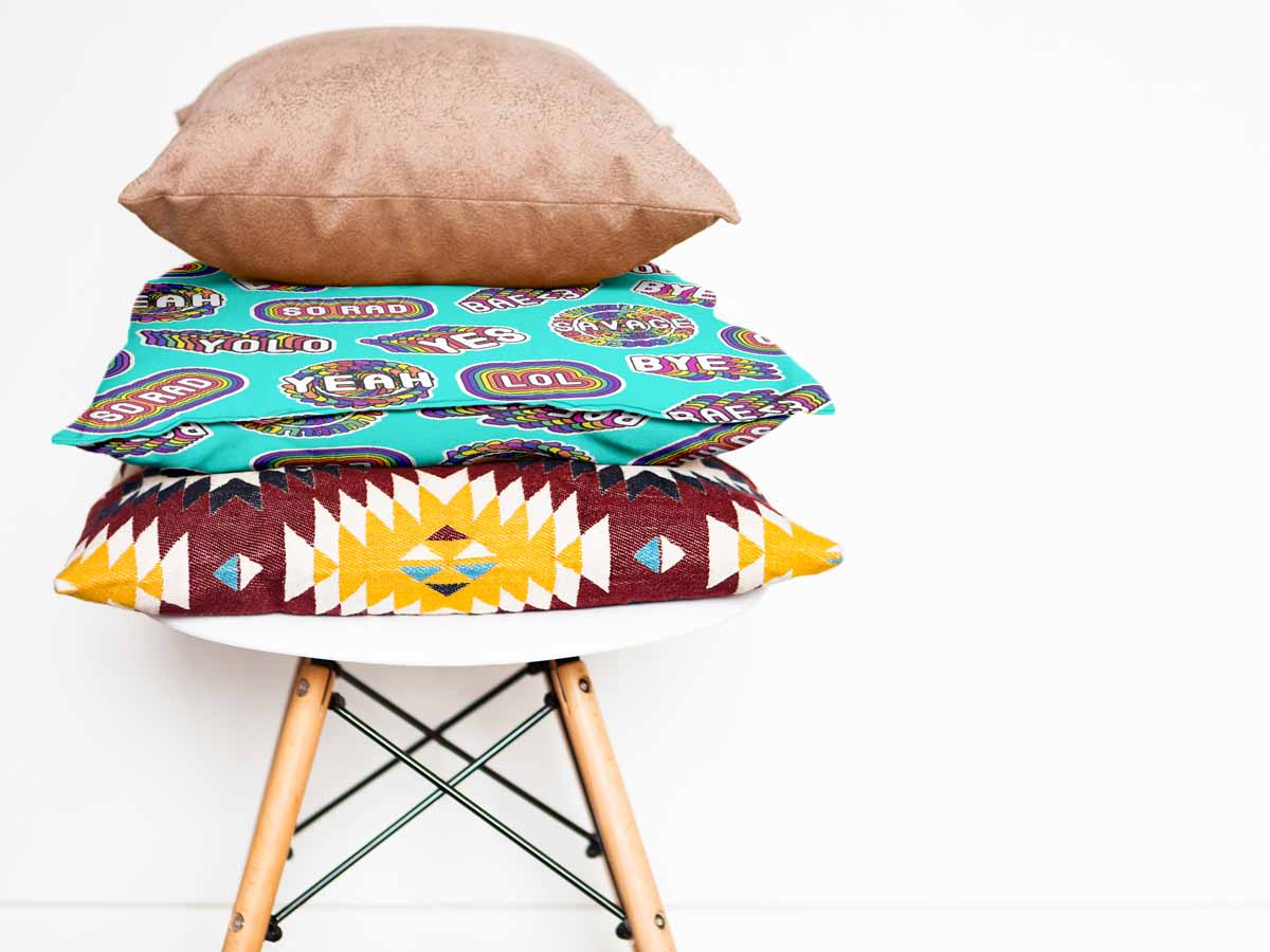 Cuscino salute turchese con scritte