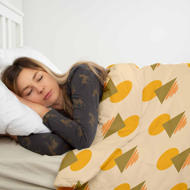 Coperta terapeutica originale - Rivestimento in cotone con forme gialle