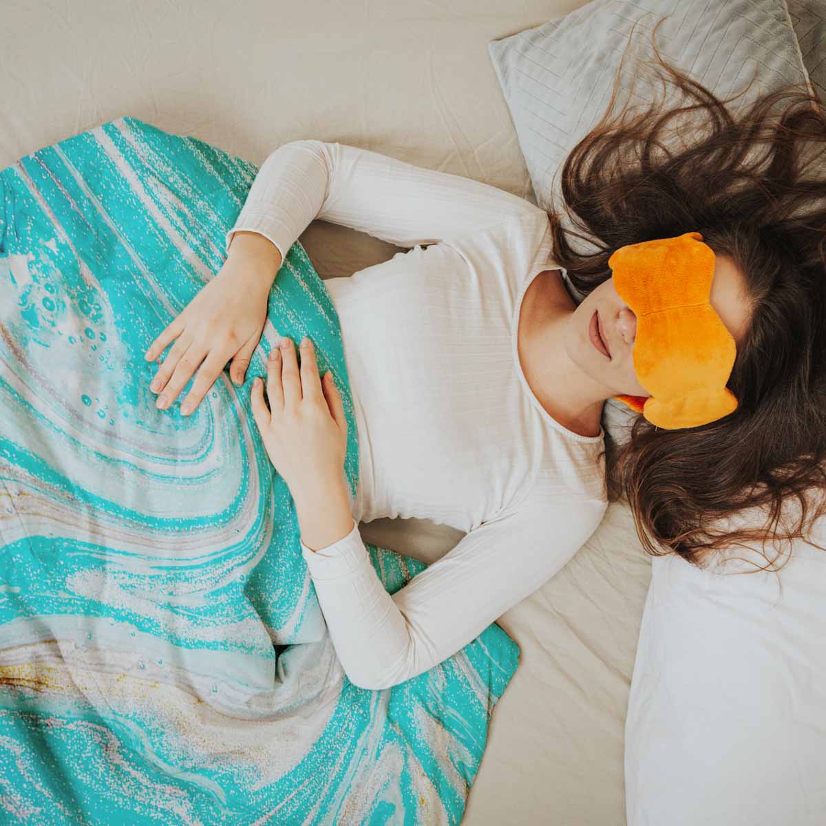 Set di biancheria da letto con coperta terapeutica marmo turchese