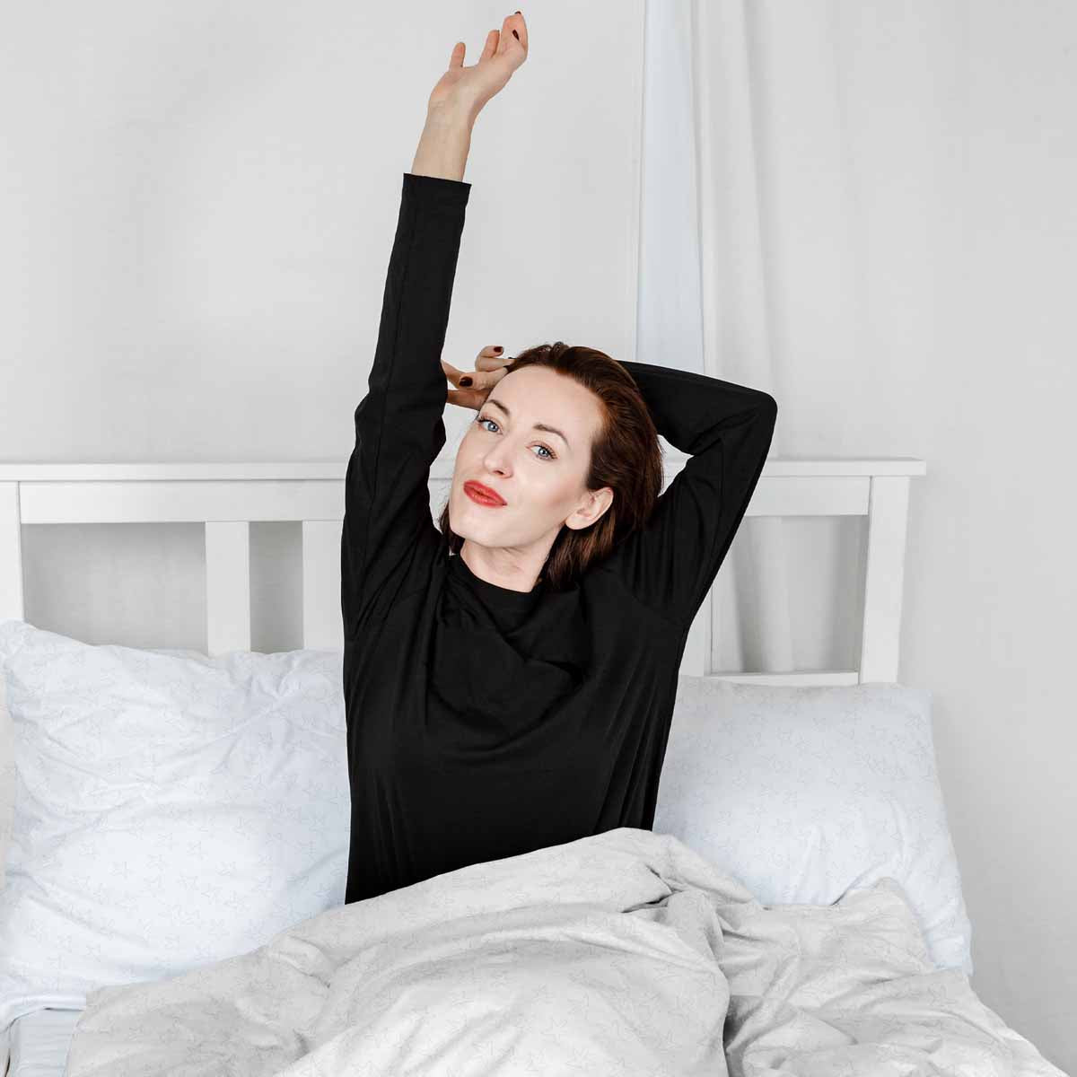 Set di biancheria da letto con coperte terapeutiche bianco con delicati stelle