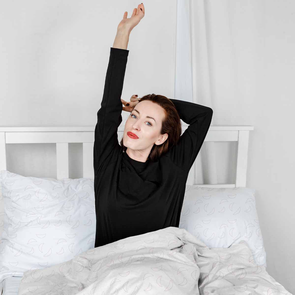 Set di biancheria da letto con coperte terapeutiche bianche con mezzalune