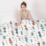 Coperta terapeutica originale - Rivestimento in cotone bianco con macchine da corsa