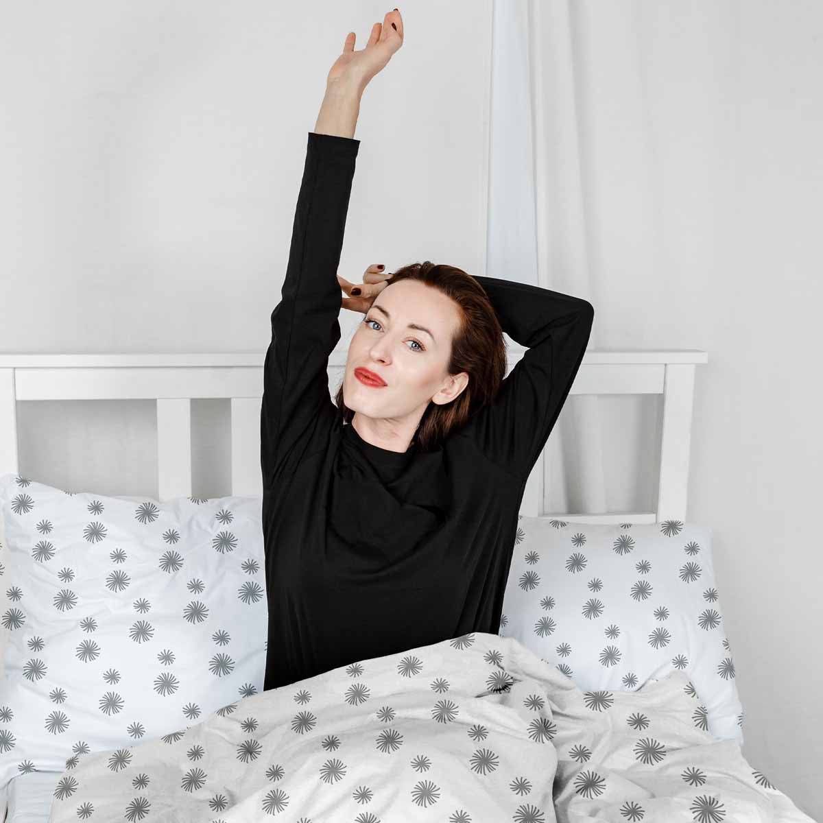 Set di biancheria da letto con coperte terapeutiche bianco con nappe grigie