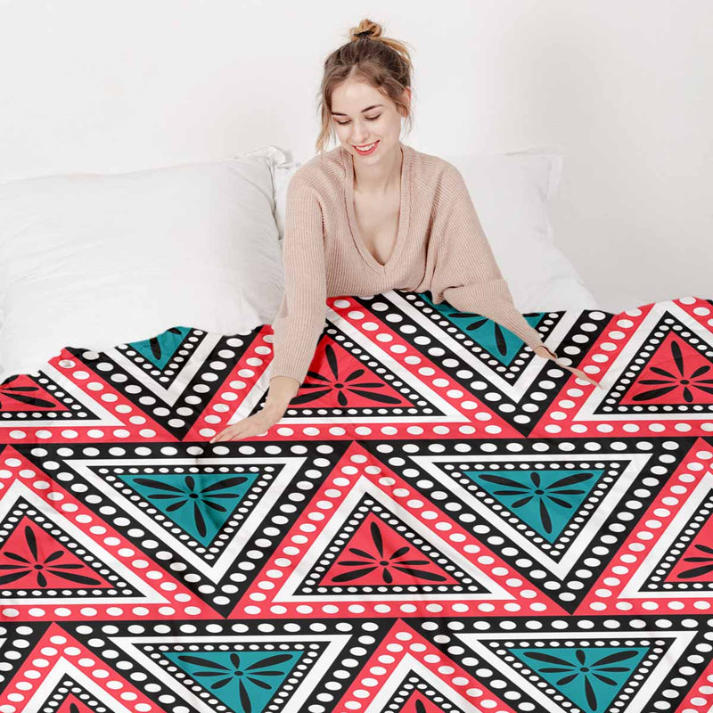 Coperta terapeutica originale - Rivestimento in cotone con triangoli colorati