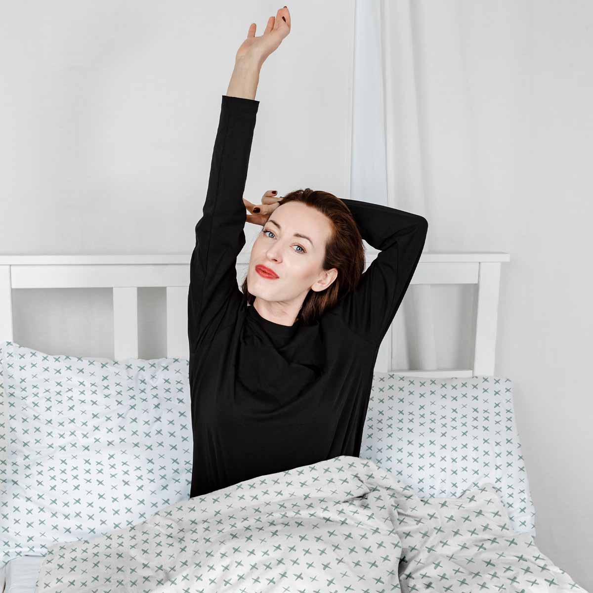 Set di biancheria da letto con coperte terapeutiche con croci verdi