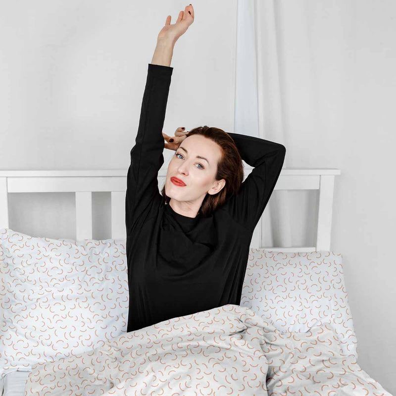 Set di biancheria da letto con coperte terapeutiche bianco con mezzi cerchi