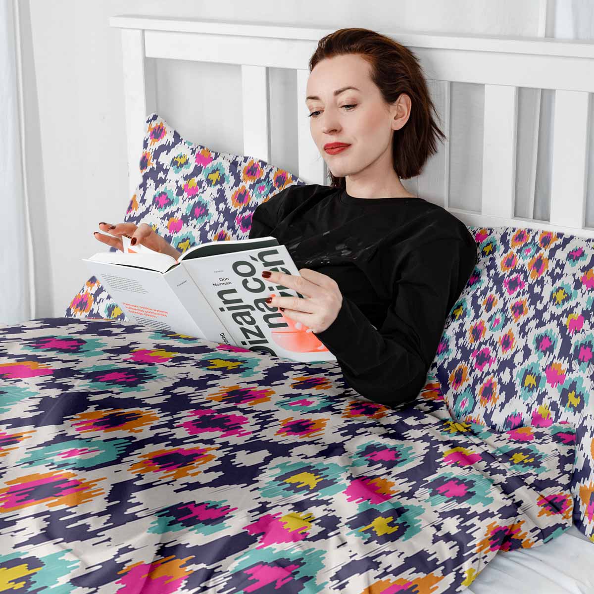 Set di biancheria da letto con coperta terapeutica colorata con stampa leopardata