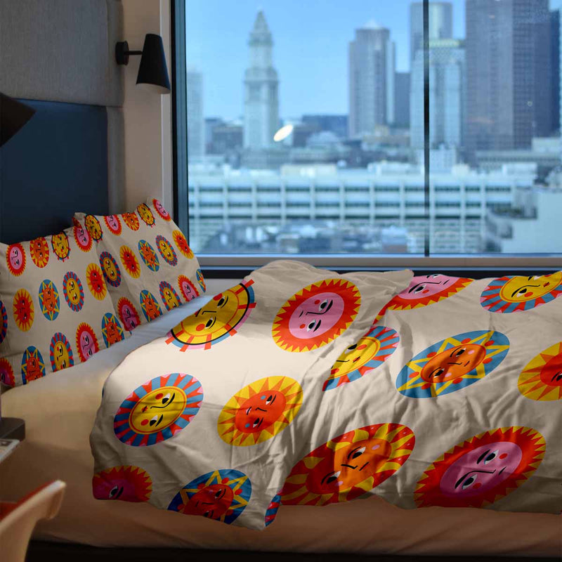 Coperta terapeutica originale - Rivestimento in cotone beige con sole