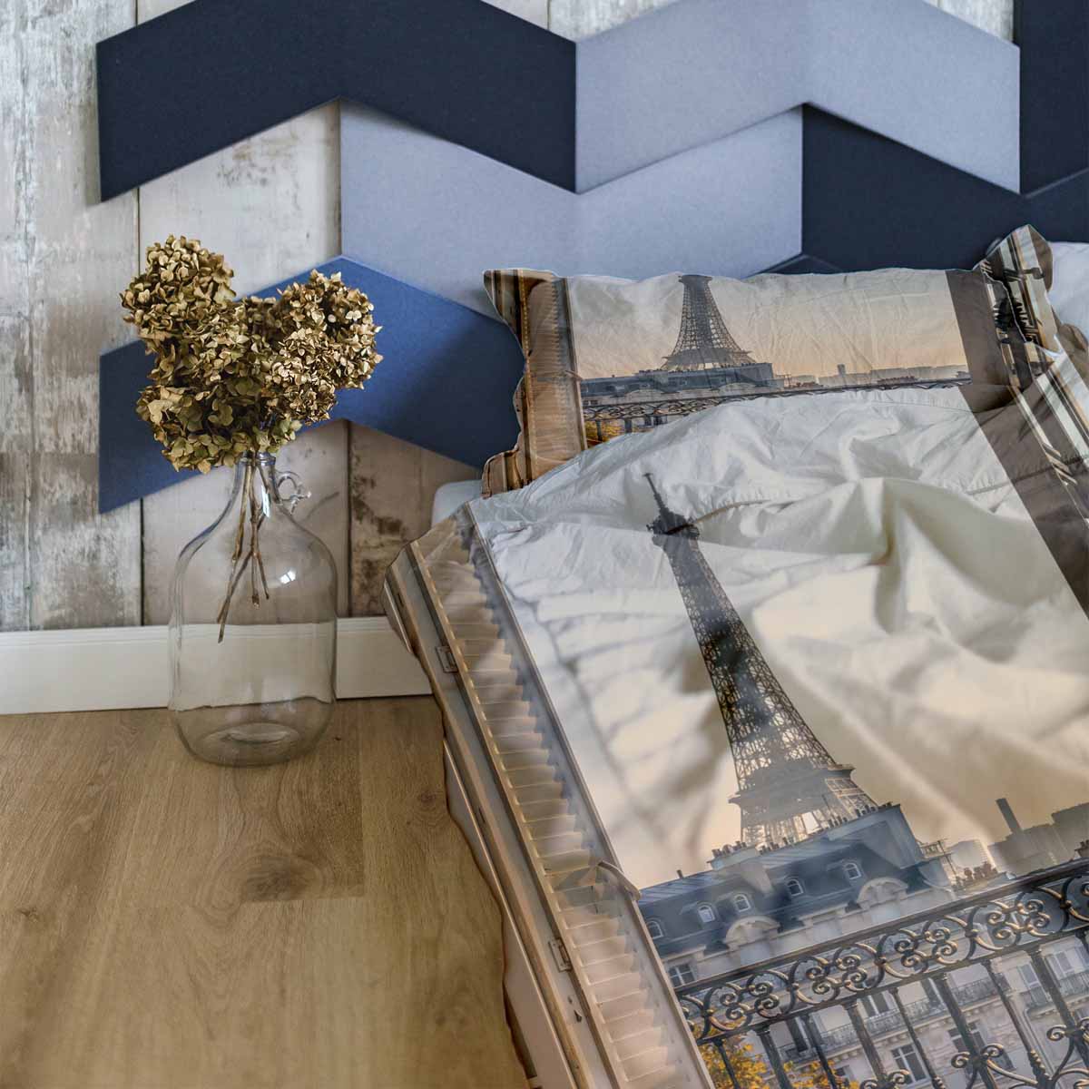 Set di biancheria da letto con coperta terapeutica gialla Parigi