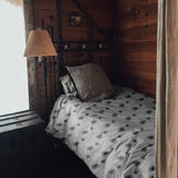 Coperta terapeutica originale - Rivestimento in cotone bianco con nappe grigie