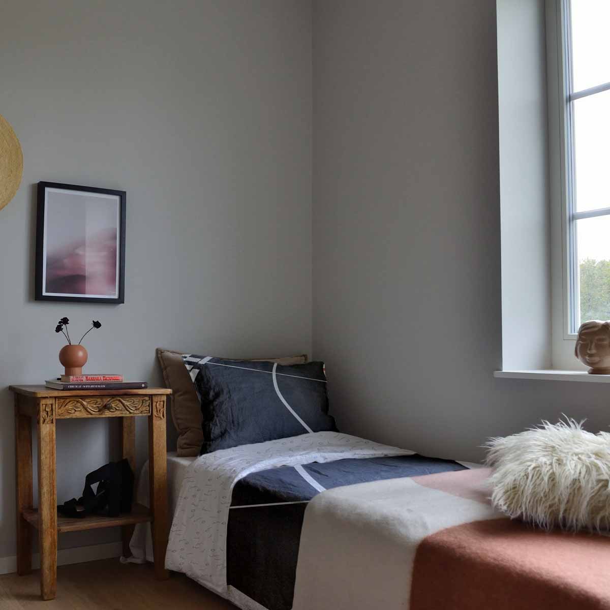 Coperta terapeutica originale - Rivestimento in cotone grigio scuro con striscia bianca