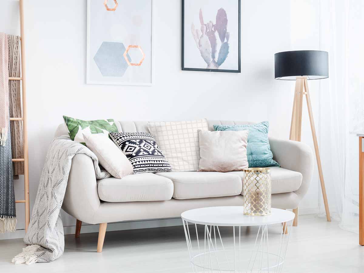 Cuscino salute arancione beige a quadri