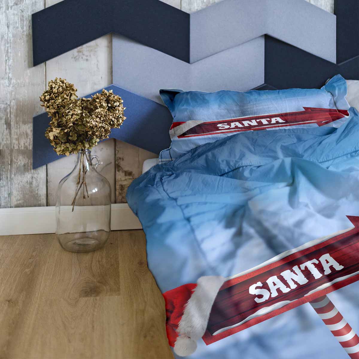 Set di biancheria da letto con coperta terapeutica e Babbo Natale