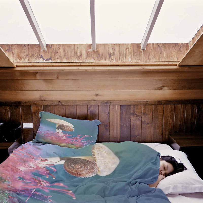 Set di biancheria da letto con coperta terapeutica con fungo e lumaca