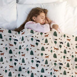 Coperta terapeutica originale - Coperta ponderata con animali della foresta con rivestimento in cotone per bambini