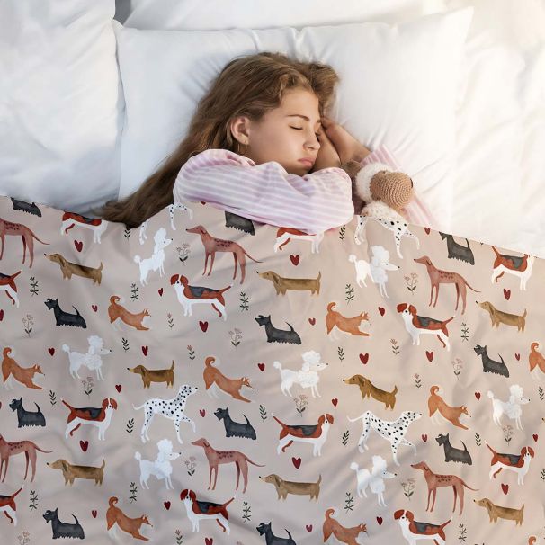 Coperta terapeutica originale - coperta ponderata per cani con rivestimento in cotone per bambini