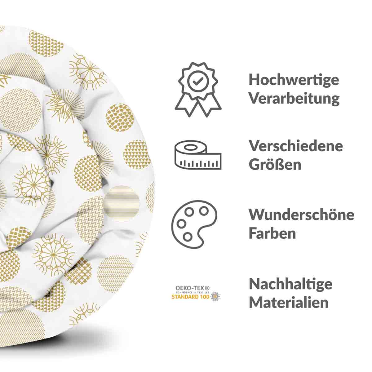 Coperta terapeutica originale - Rivestimento in cotone decorazioni natalizie dorate