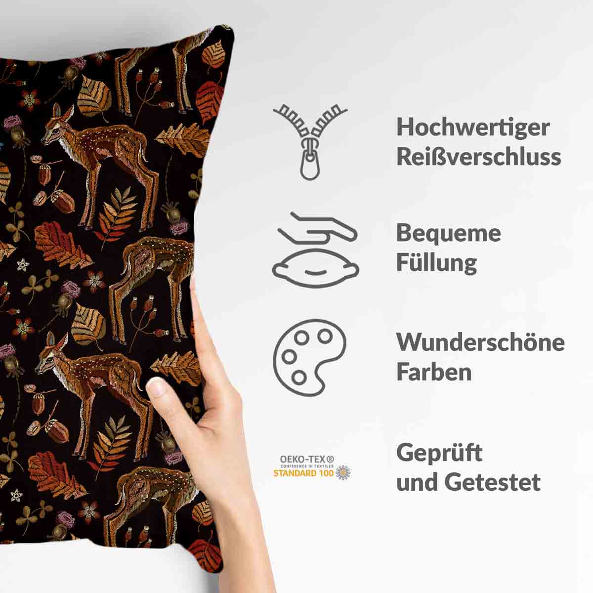 Cuscino sanitario marrone con cervo