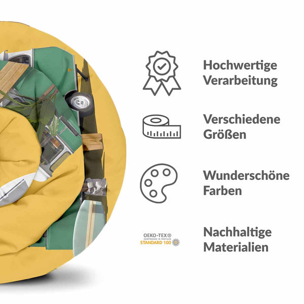 Coperta terapeutica originale - Rivestimento in cotone giallo con autobus