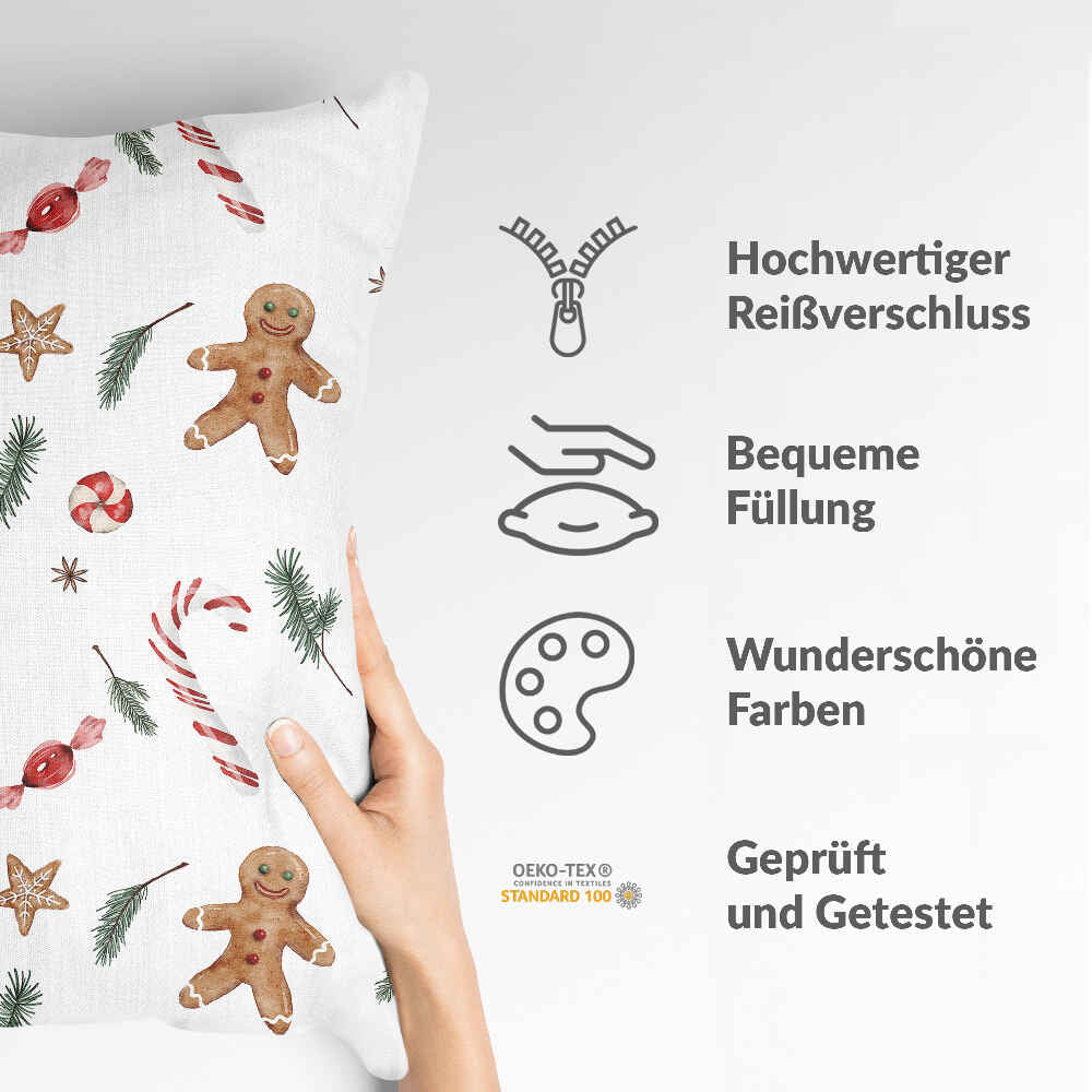 Cuscino salute bianco tempo di Natale