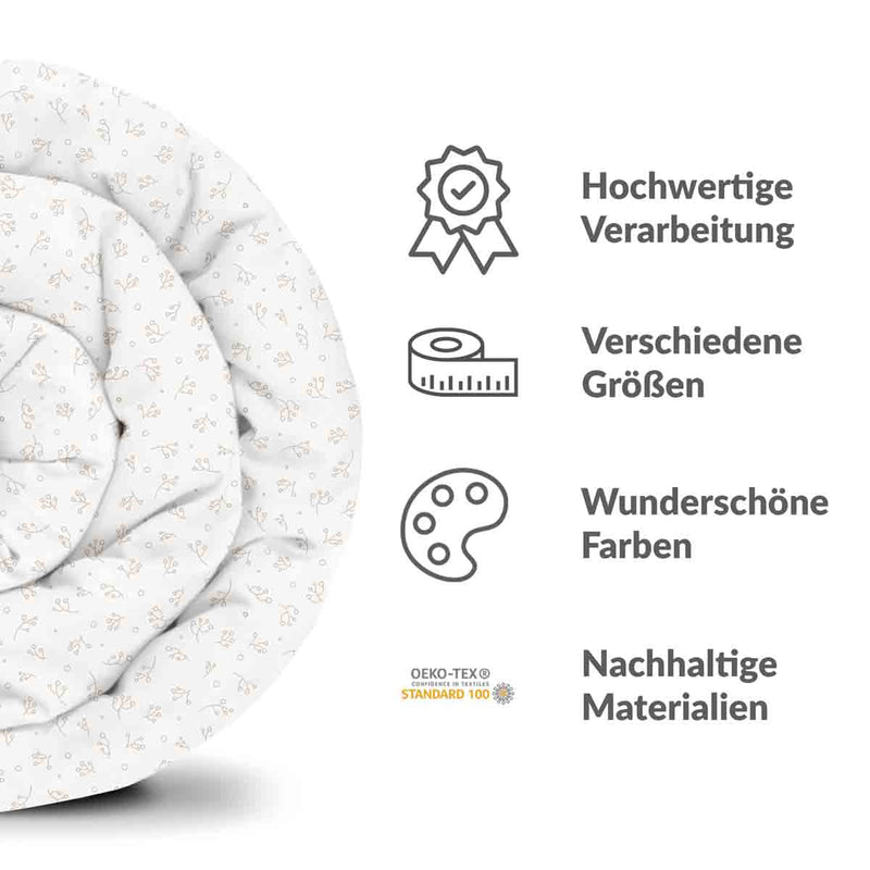 Coperta terapeutica originale - Rivestimento in cotone con delicati mazzi di fiori
