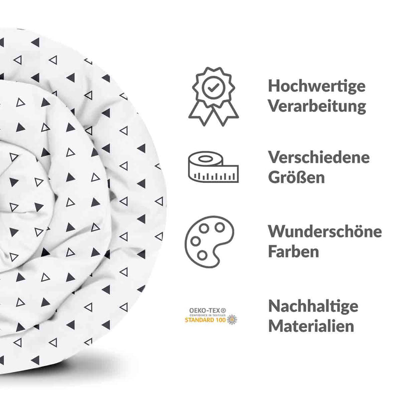Set di biancheria da letto con coperte terapeutiche bianco con triangoli neri