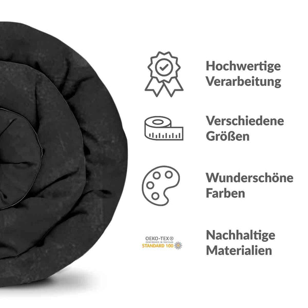 Set di biancheria da letto con coperta terapeutica nero spaventoso