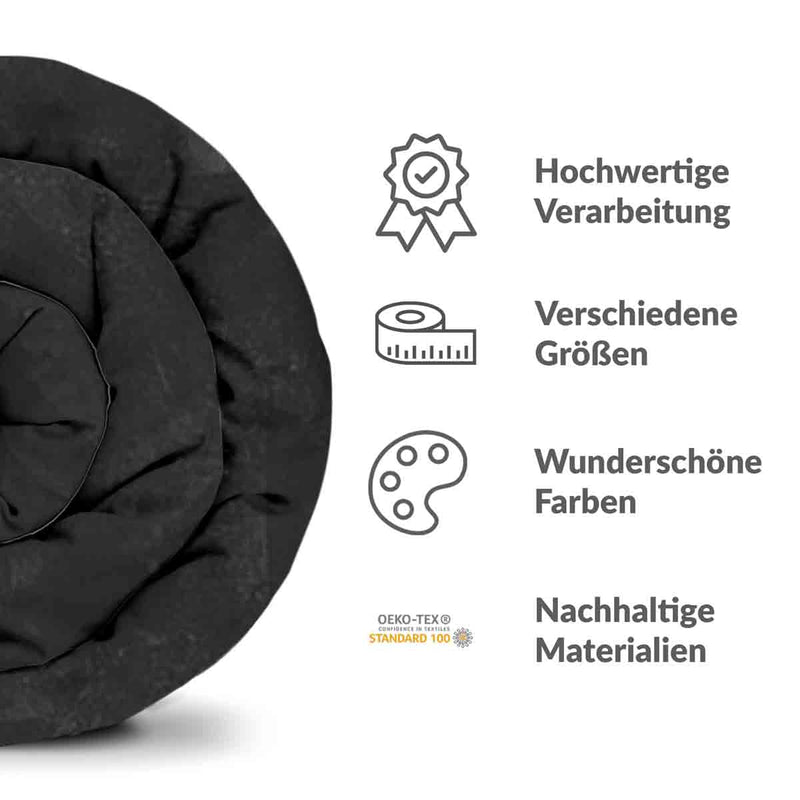 Set di biancheria da letto con coperta terapeutica nero spaventoso