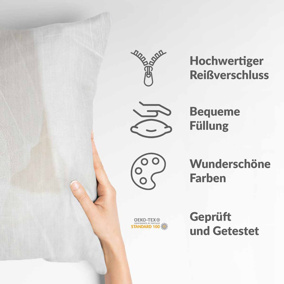 Cuscino sanitario grigio con motivo bianco