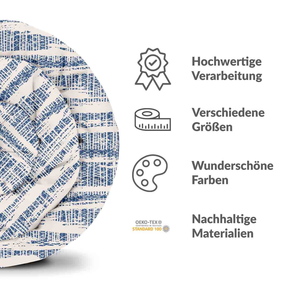 Set di biancheria da letto con coperta terapeutica e motivo blu