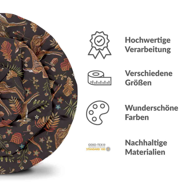 Set di biancheria da letto con coperta terapeutica marrone con cervo